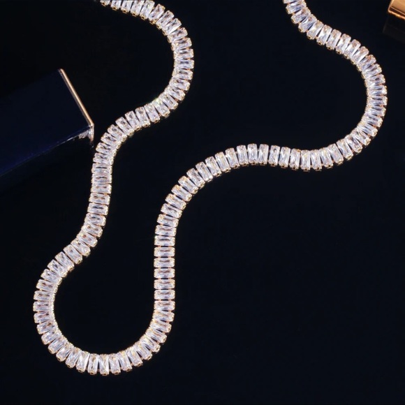 Lab Diamond Tennis Necklace The Larynah - Picture 9 of 14